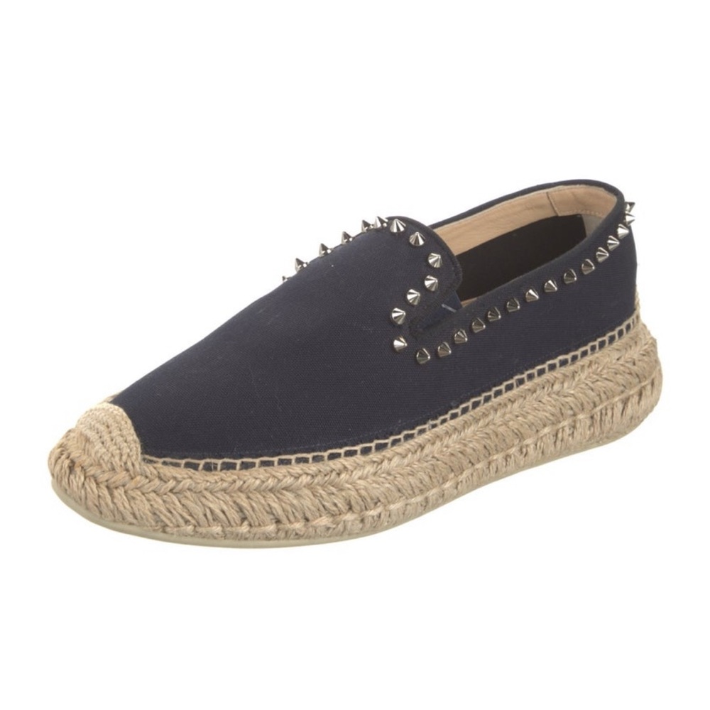 Christian Louboutin Black Loafers with Silver Studs